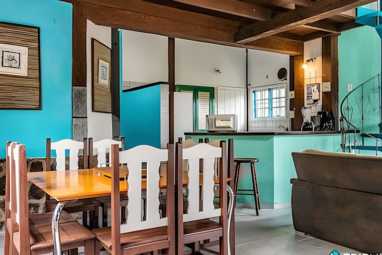 Casa Perequê | Churrasco e piscina a 300m da praia