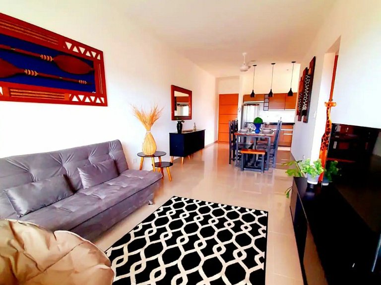 Apto em Itaguá, Ubatuba – Conforto & piscina no condomínio