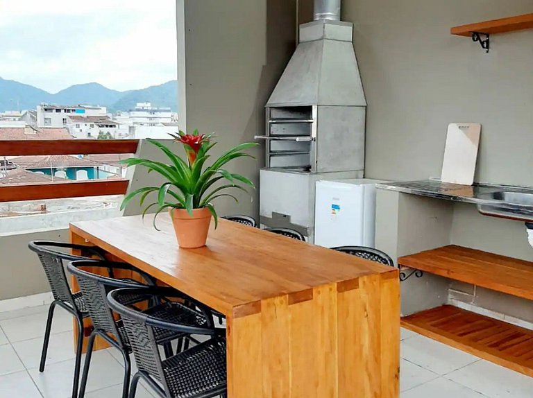 Flat 1 – Apto moderno com varanda gourmet