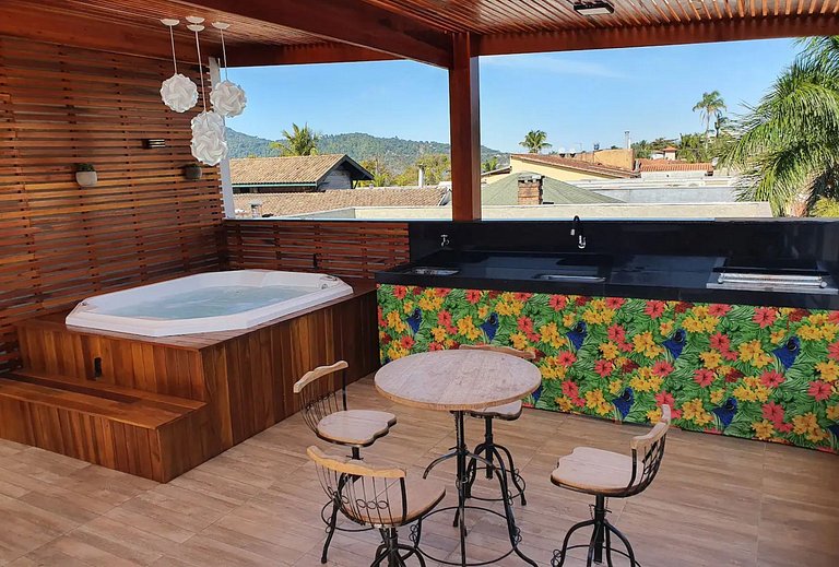 Studio com Jacuzzi em Ubatuba – Frente à Praia