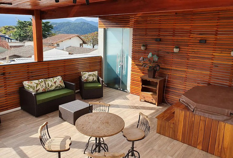 Studio com Jacuzzi em Ubatuba – Frente à Praia