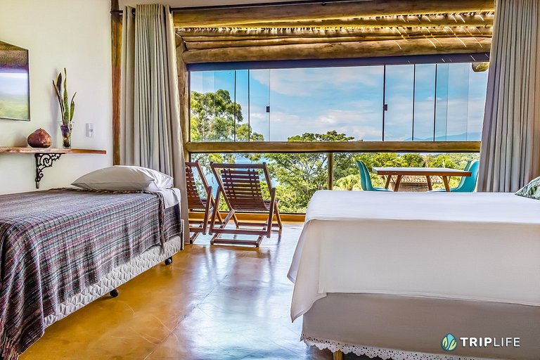 Suíte Lavanda: Refúgio Familiar com Vista para o Mar