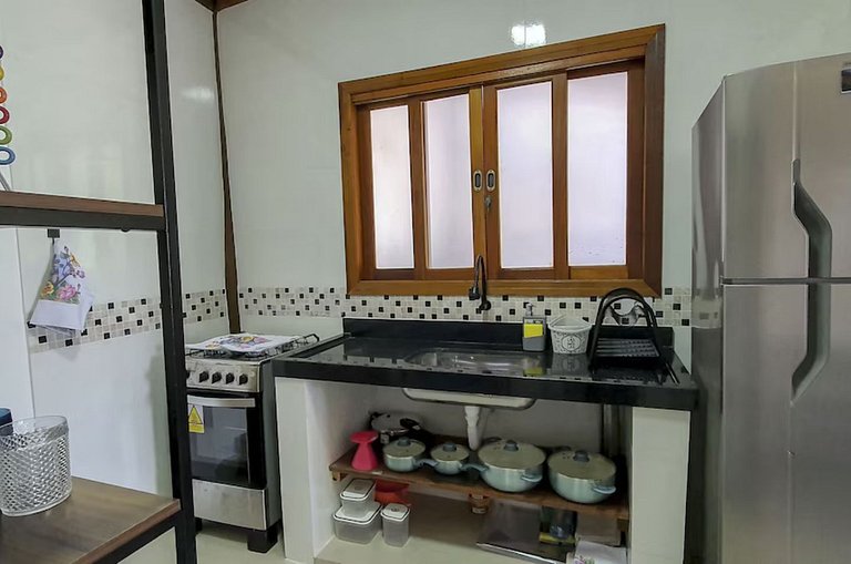 Flat Maresias | 2 dorms, cozinha e piscina em Maresias