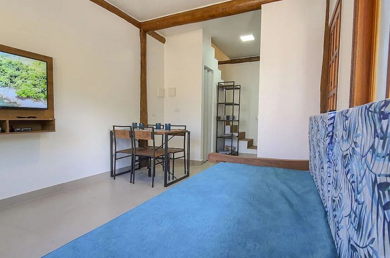 Flat Maresias | 2 dorms, cozinha e piscina em Maresias