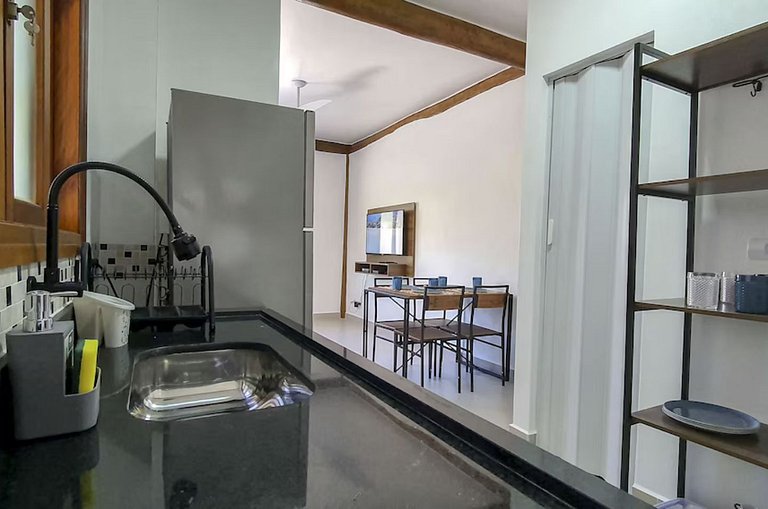 Flat Maresias | 2 dorms, cozinha e piscina em Maresias
