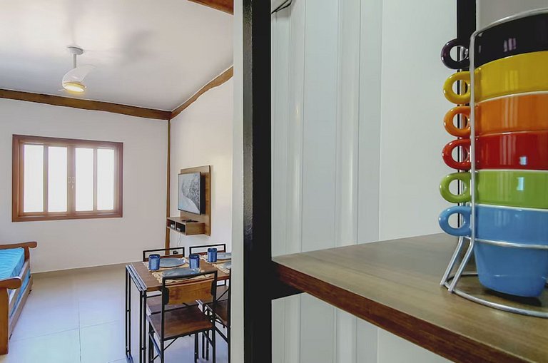 Flat Maresias | 2 dorms, cozinha e piscina em Maresias